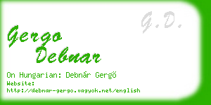 gergo debnar business card
