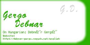 gergo debnar business card